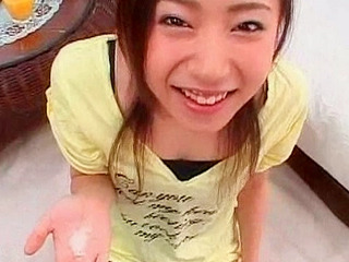 Nippon babe swallowing big boner for XXX pleasure